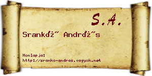 Srankó András névjegykártya