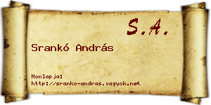 Srankó András névjegykártya