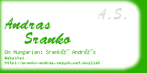 andras sranko business card